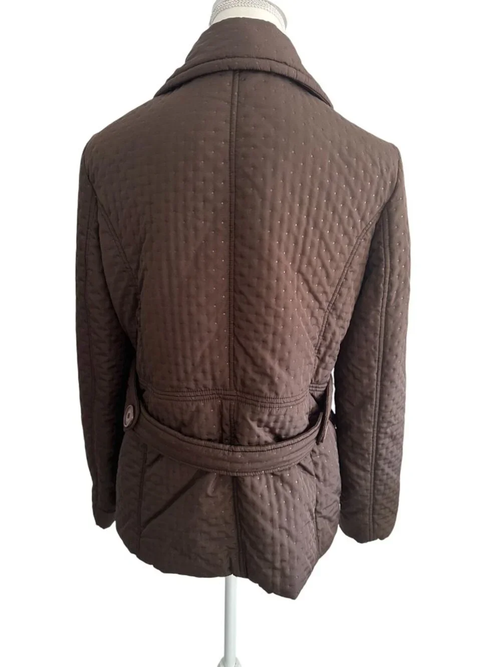 JONES NEW YORK Brown Double Breasted Coat Jacket Size Medium